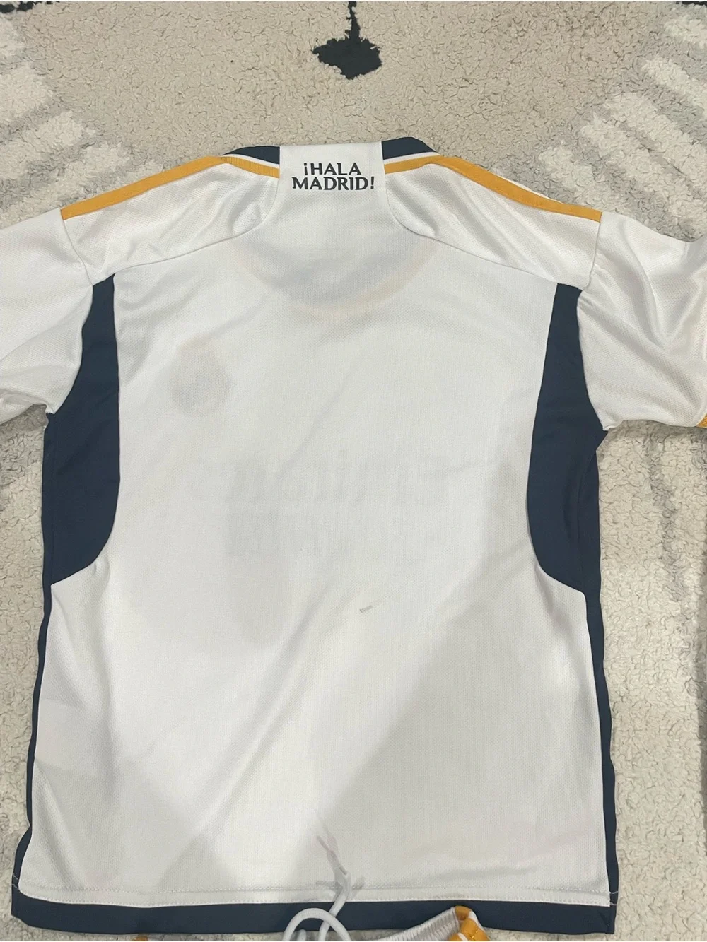 Real Madrid Kids White & Gold Soccer Jersey Set